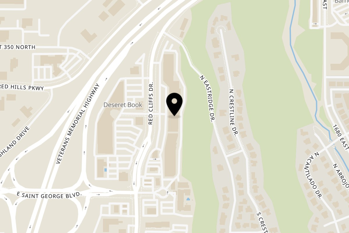 Map showing the location of Tacos Plaza on 250 Red Cliffs Dr Suite 16A in St. George